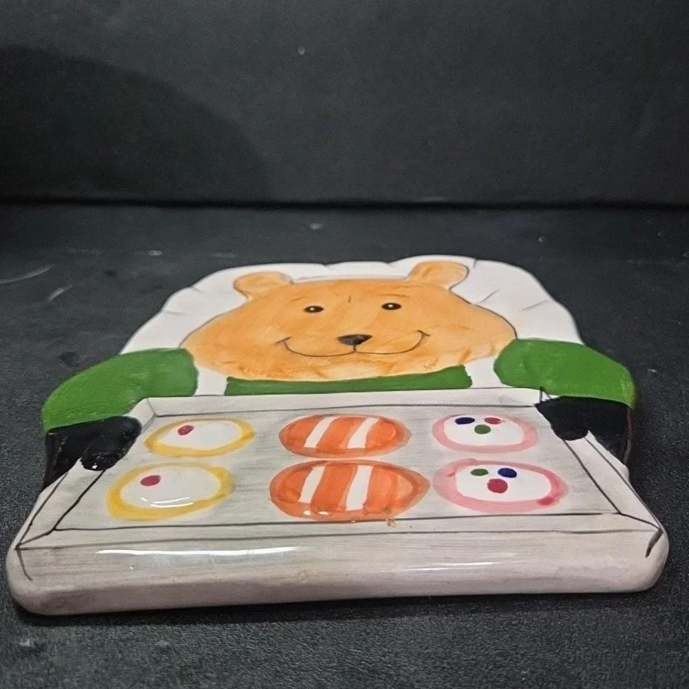 Bear Baking Design Hotplate,  Hand-Painted Ceramic‎ Kitchen Trivet, Accessory